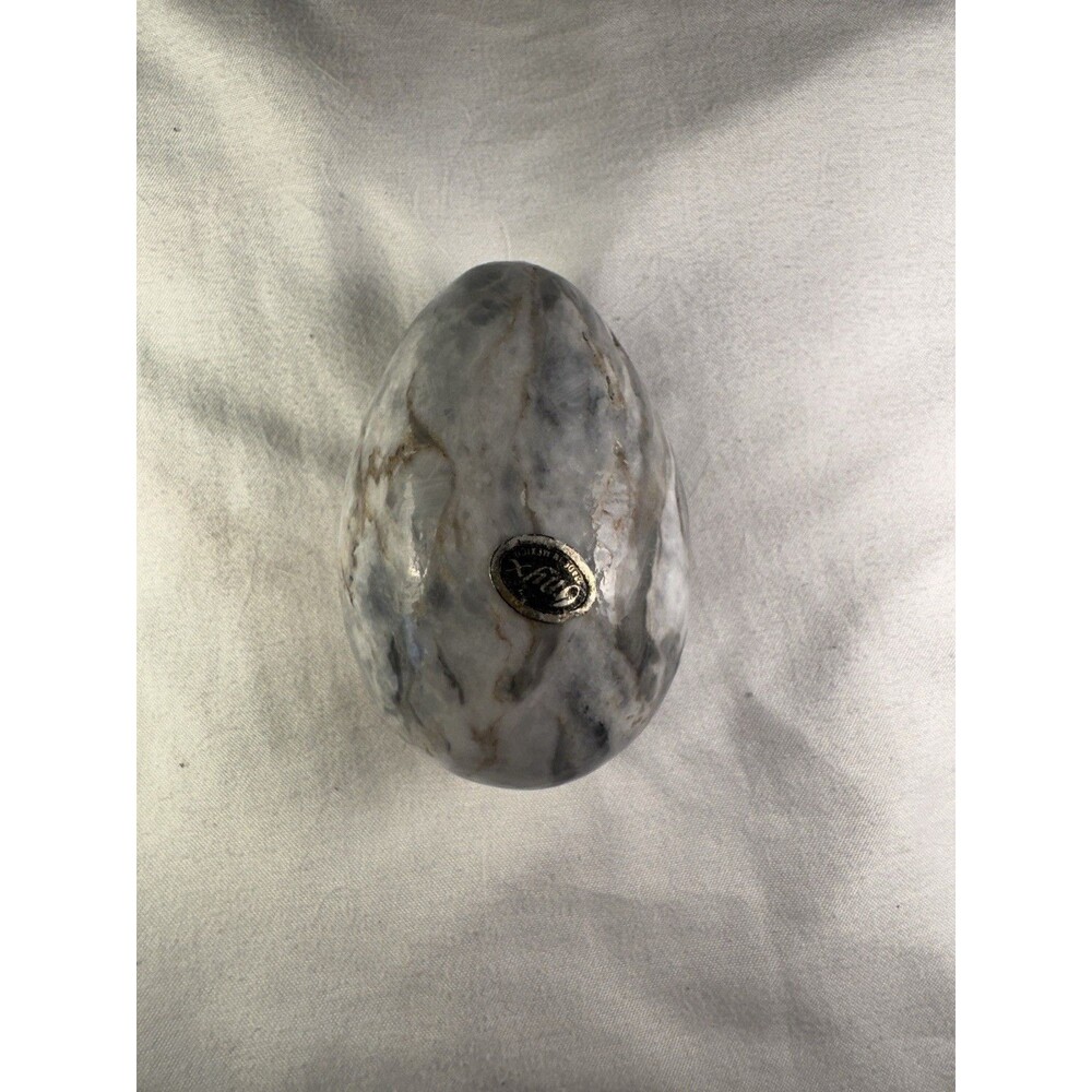 Vintage 2.75" Gray Banded Onyx Specimen Egg - Natural Polished Mexico Stone